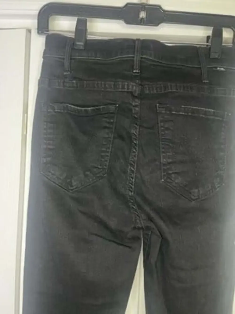 MOTHER THE HUSTLER HIGH WAIST ANKLE FRAY JEANS NOT GUILTY SIZE 26 Designer Black